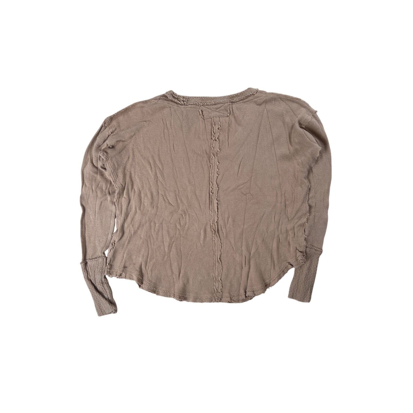 Free People We The Free Size S Colby Long Sleeve Shirt Raw Hem Cuff Sleeve