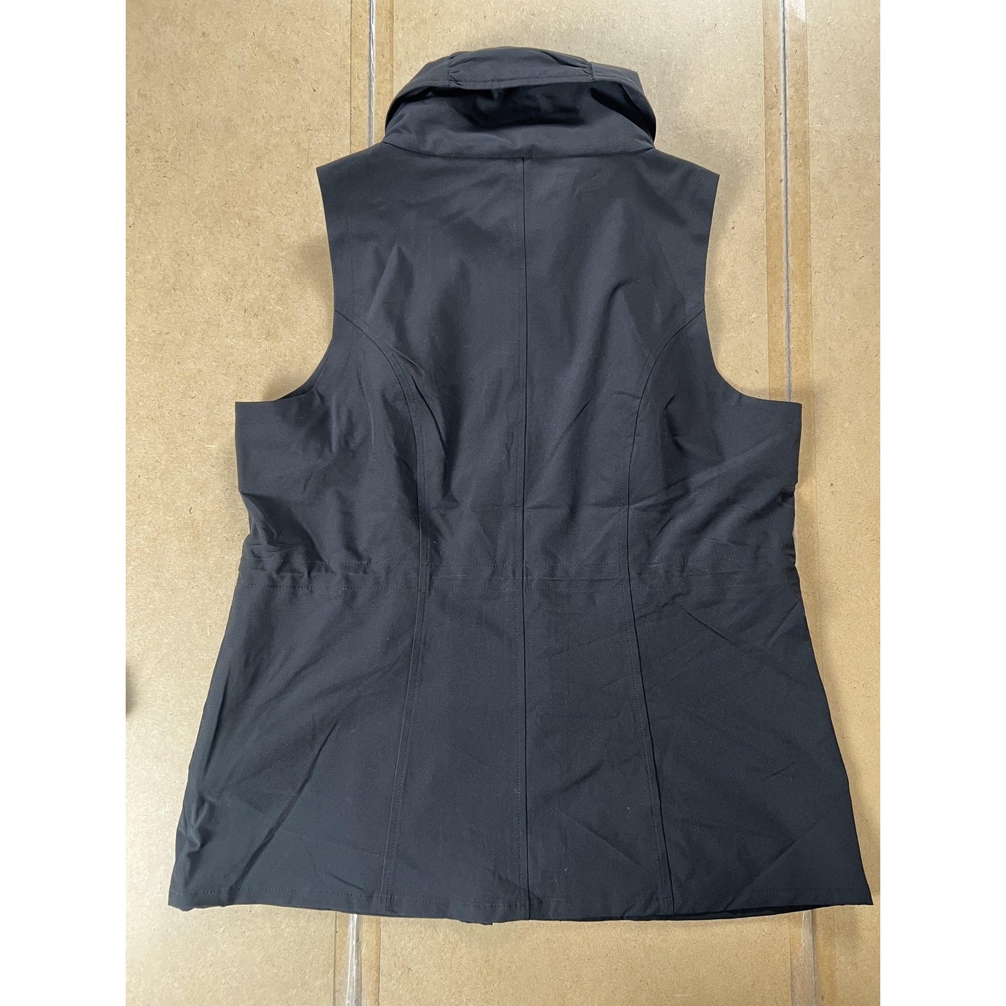 Chico's Vest Womens 2 Black Neema Snap Travel Zenergy Softshell Lightweight