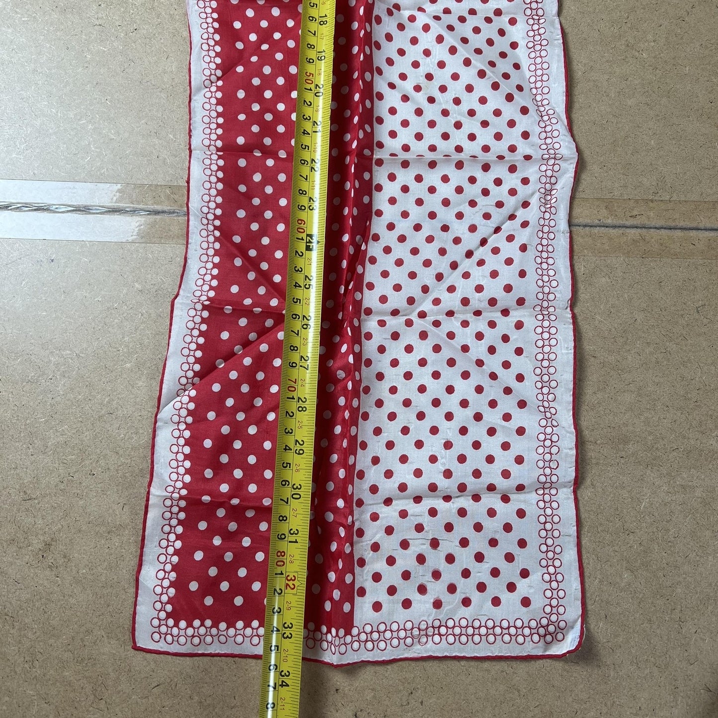 Kerchief Mens One Size Red Polka Dot Rayon Silk Satin Rectangle Scarf Japan