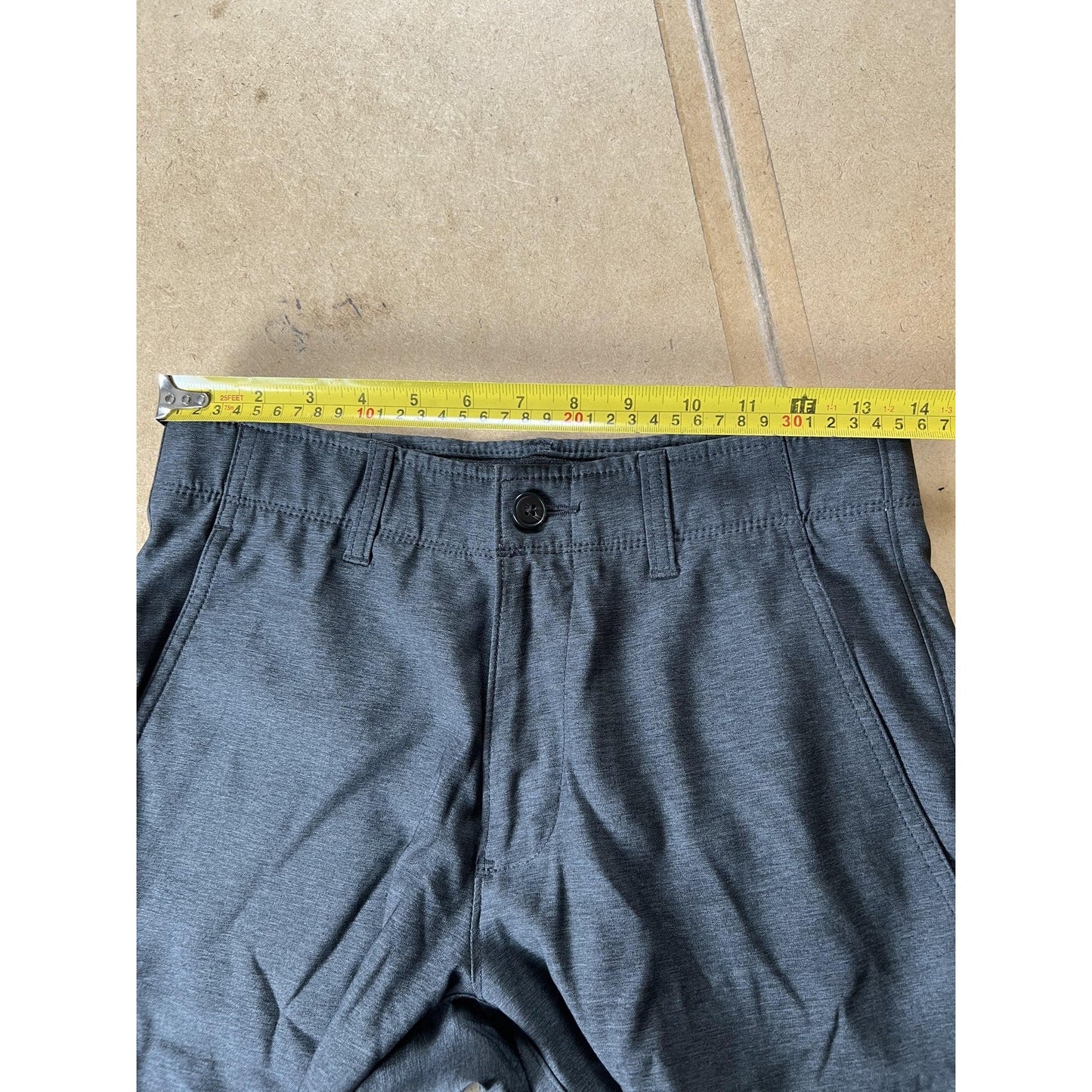 Haggar Mens 29 Gray Chino Athletic Straight Flat Front Stretch H26 Move