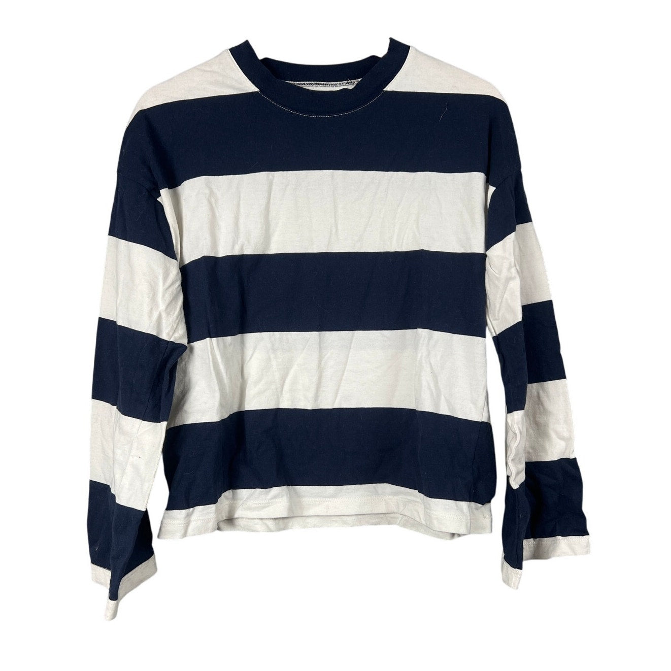 Madewell Blue & White Striped Flare Sleeved Top Size S