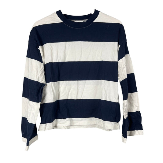 Madewell Blue & White Striped Flare Sleeved Top Size S