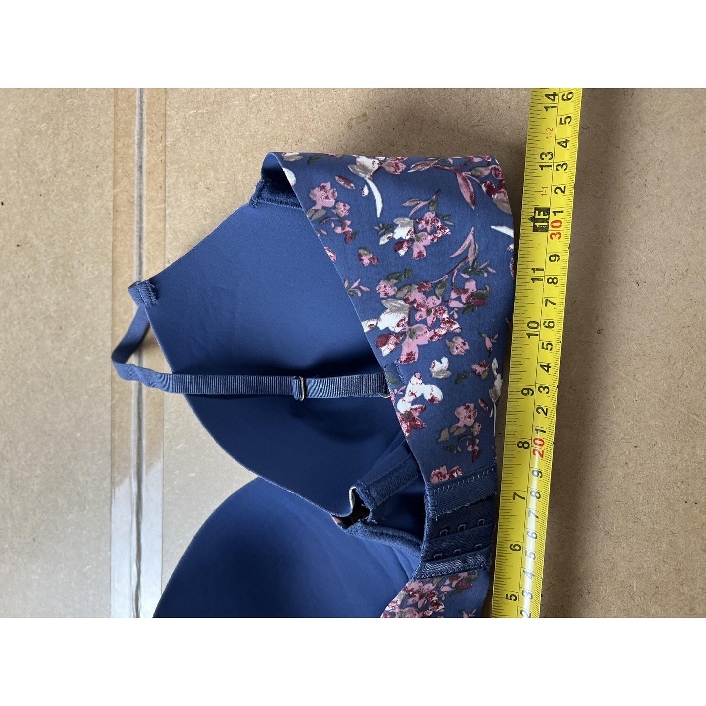 Lucky Brand Bra Womens 36C Blue Floral T Shirt Underwire Padded Microfiber