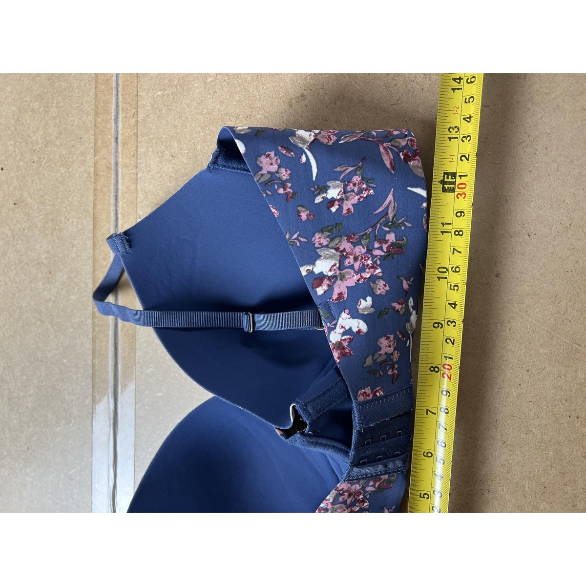 Lucky Brand Bra Womens 36C Blue Floral T Shirt Underwire Padded Microfiber
