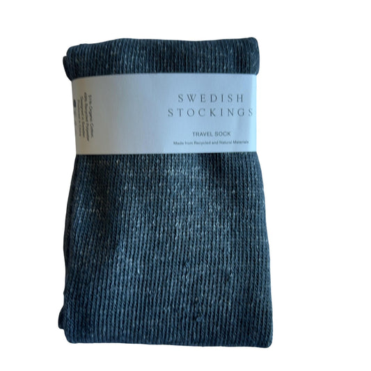 Swedish Stockings Crew Socks Unisex One Size Green Mid Calf Cotton Blend