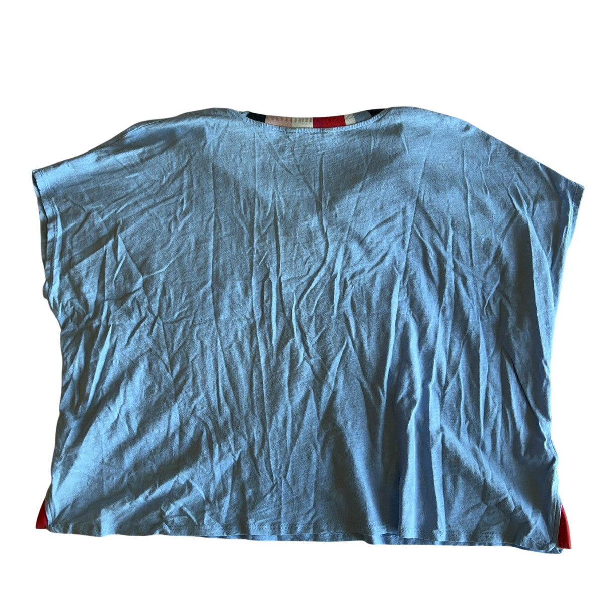 Ulla Popken T-Shirt 24/26 3x Womens Blue Kimono Round Neck Cotton Relaxed