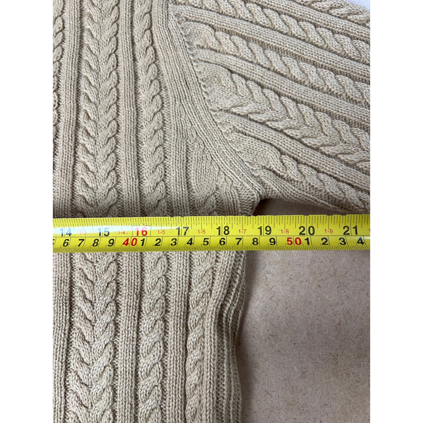 Long Wharf Size Medium Crewneck Sweater Cable Knit Pullover