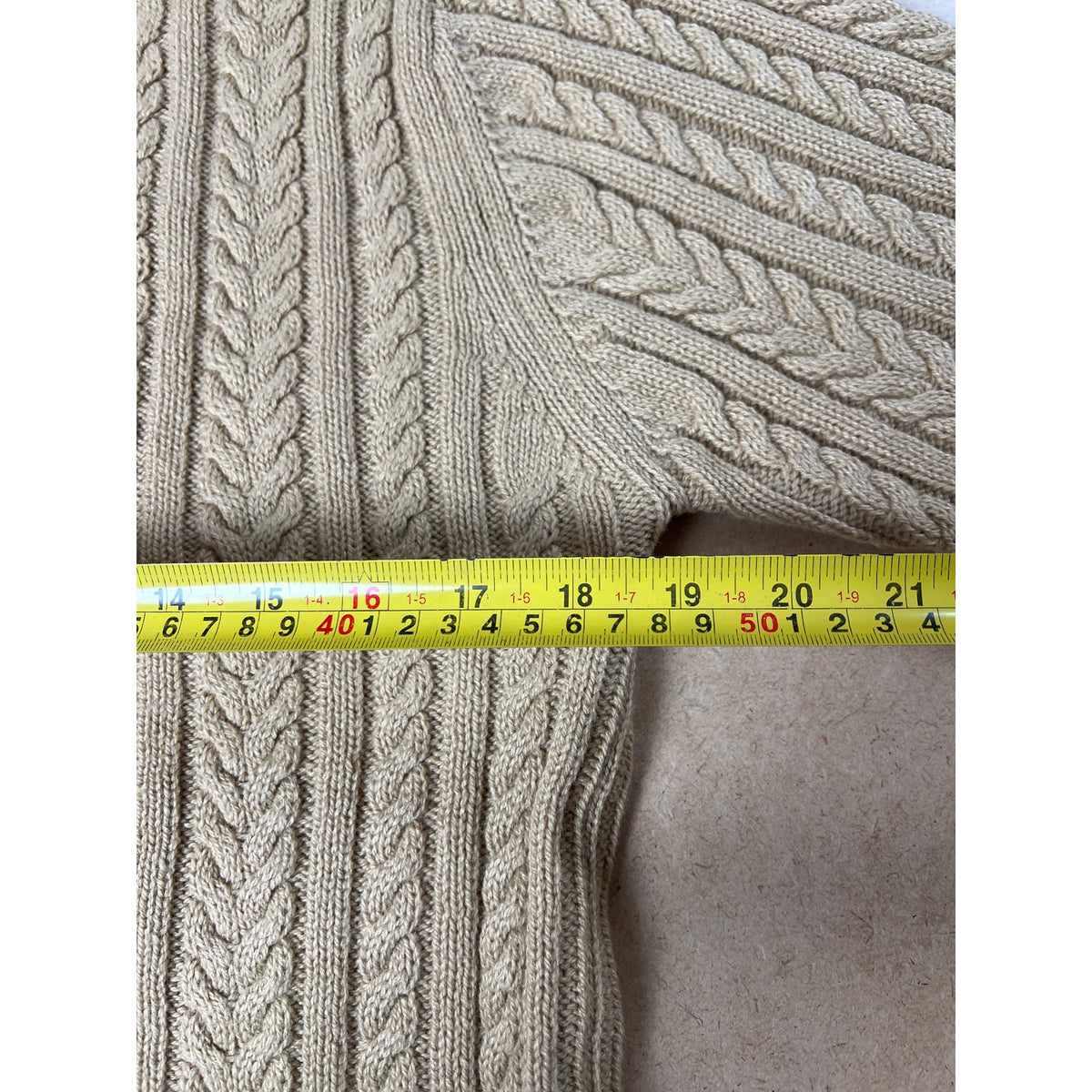 Long Wharf Size Medium Crewneck Sweater Cable Knit Pullover