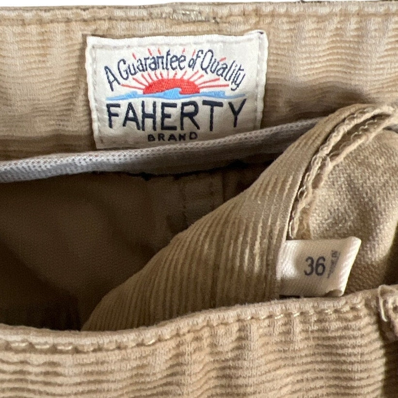 Faherty Brand Size 36 Corduroy Stretch Organic Cotton Blend 5 Pocket