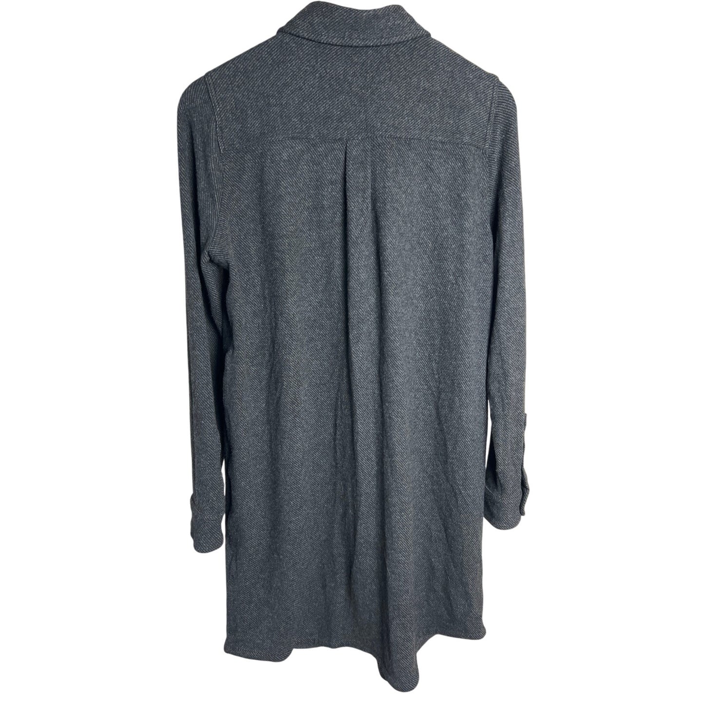 Faherty Medium Heather Gray Legend Sweater Dress Button Down