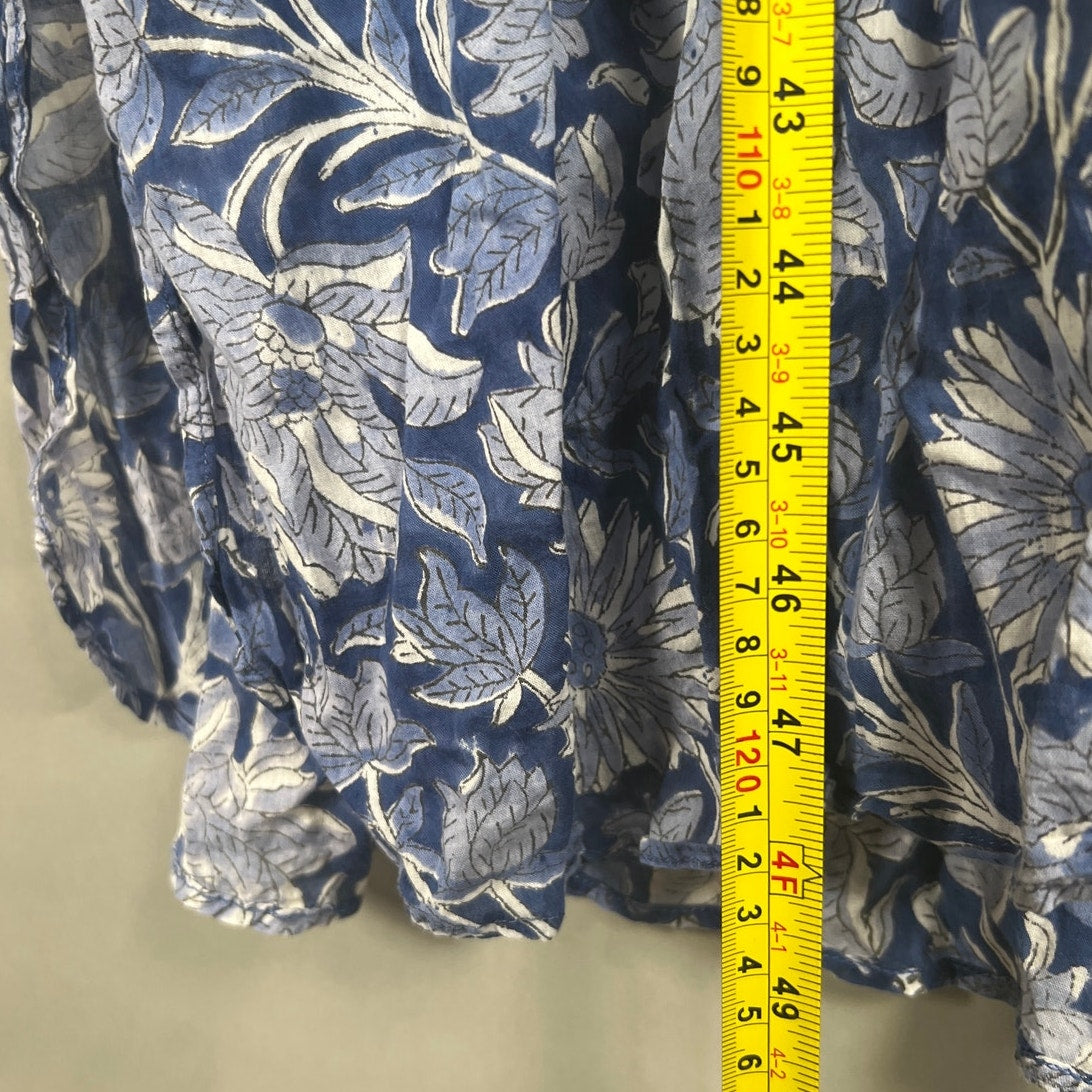 Mille Resort & Travel Blue Long XL 100% Cotton Maxi Dress Cover Up