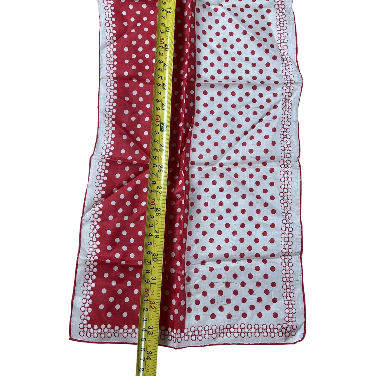 Kerchief Mens One Size Red Polka Dot Rayon Silk Satin Rectangle Scarf Japan
