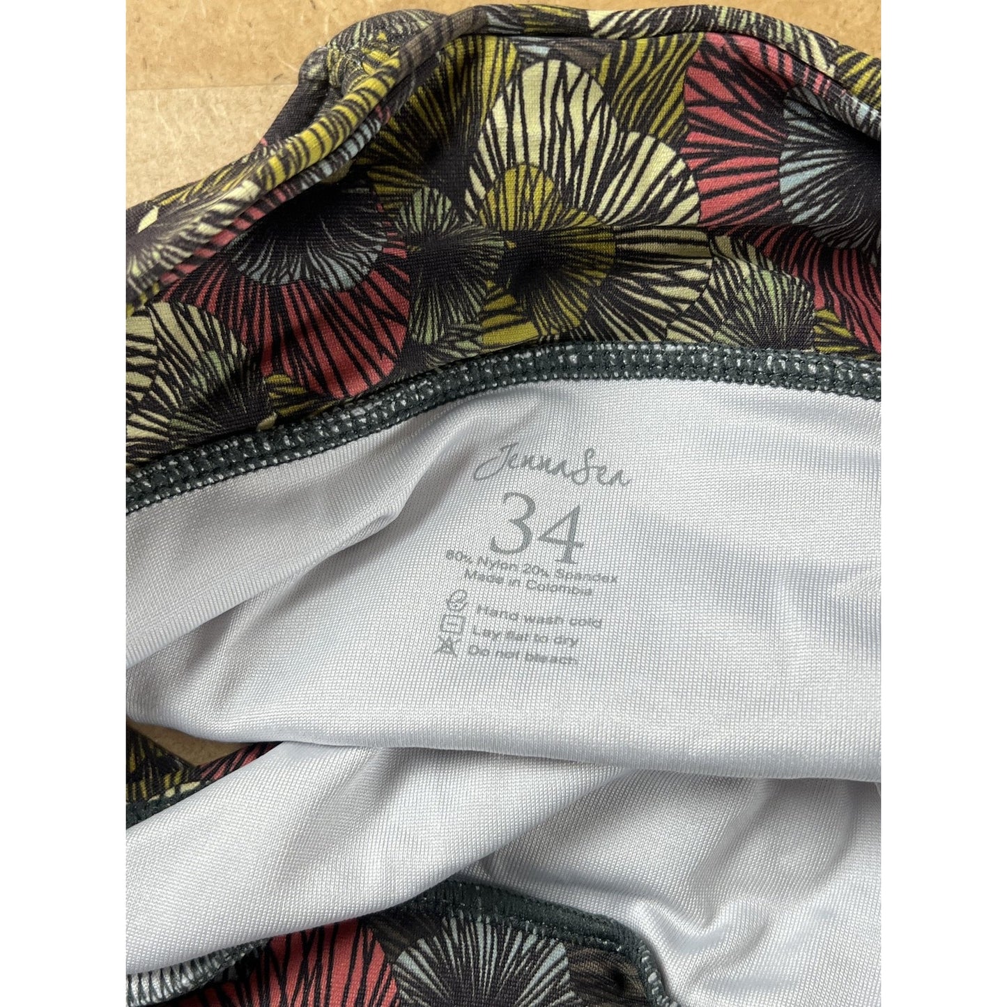 Bottom Womens 34 Multicolor Hipster Lined Elastic Waist Stretch Floral