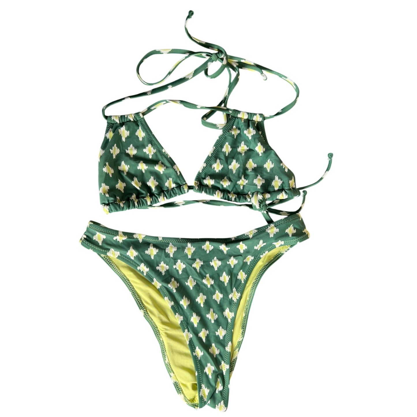 Aerie Polka Dot Bikini Two Piece Green Real Good XS