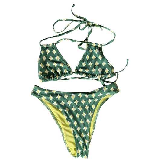 Aerie Polka Dot Bikini Two Piece Green Real Good XS