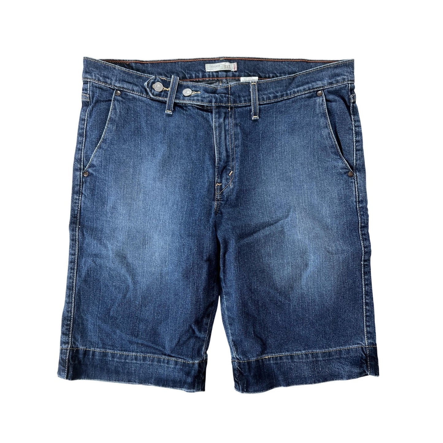 Levi's women’s 16 Blue Denim Bermuda Shorts Relaxed Fit Stretch 5-Pocket Casual