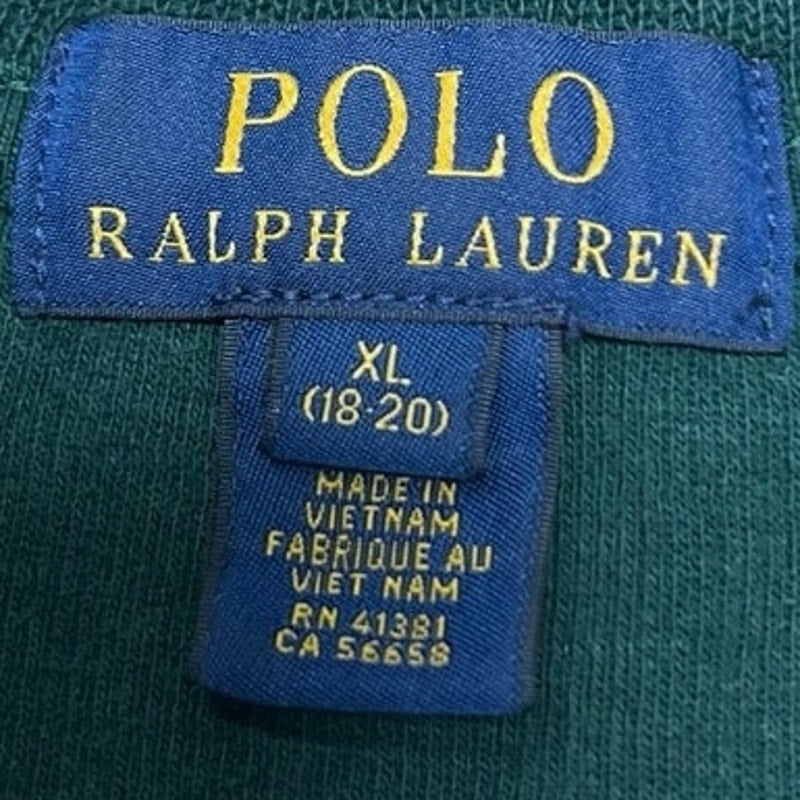 Polo Ralph Lauren Size Youth XL Quarter Zip Green Pullover Sweater Men’s
