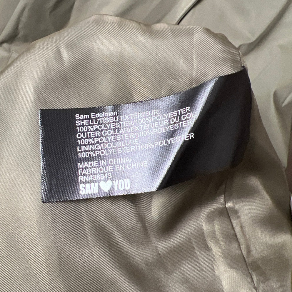 Sam Edelman NWT 2XL 100% Polyester Repellent Green Trench Coat Women's
