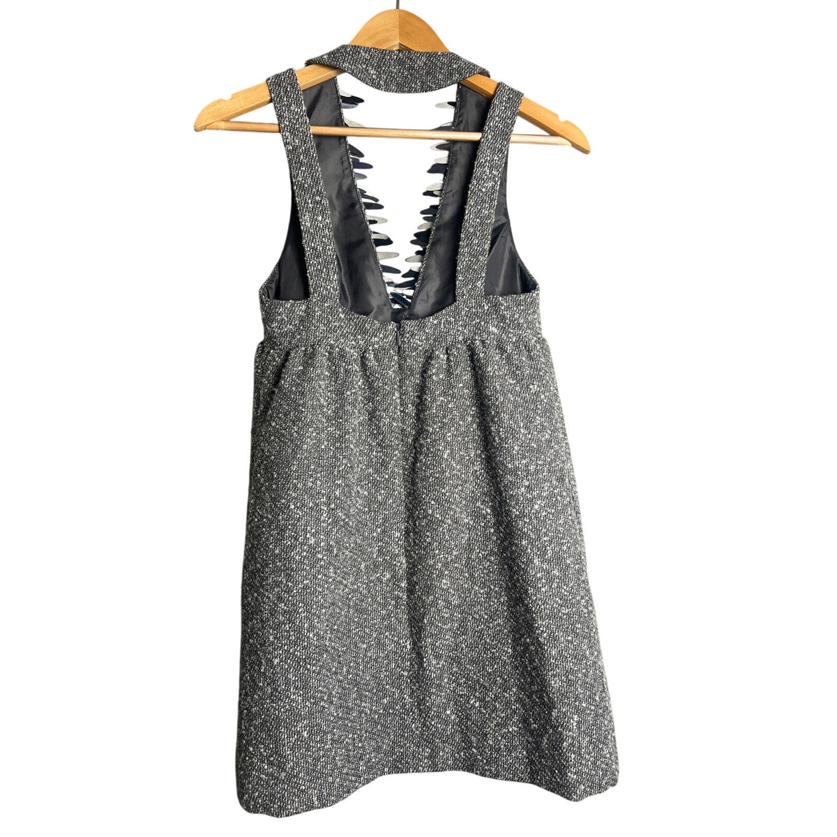 Anna Sui Size 1 for Target Tweed Wool Blend Jagged Sequin Jumper Dress