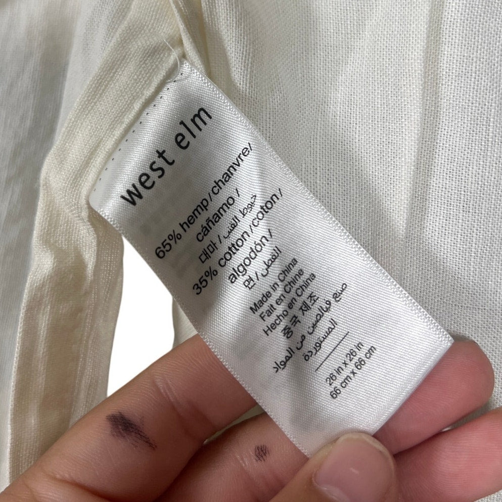 West Elm Set of 2 Pillow Case White/Blue Stripes *Dimension in Picture*