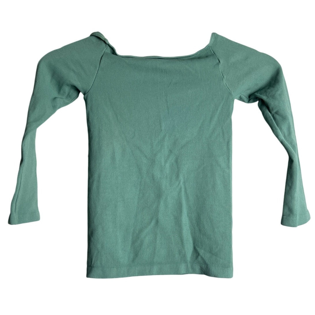 Intimately Free People Women Green Top Love Letter Long Sleeve XS