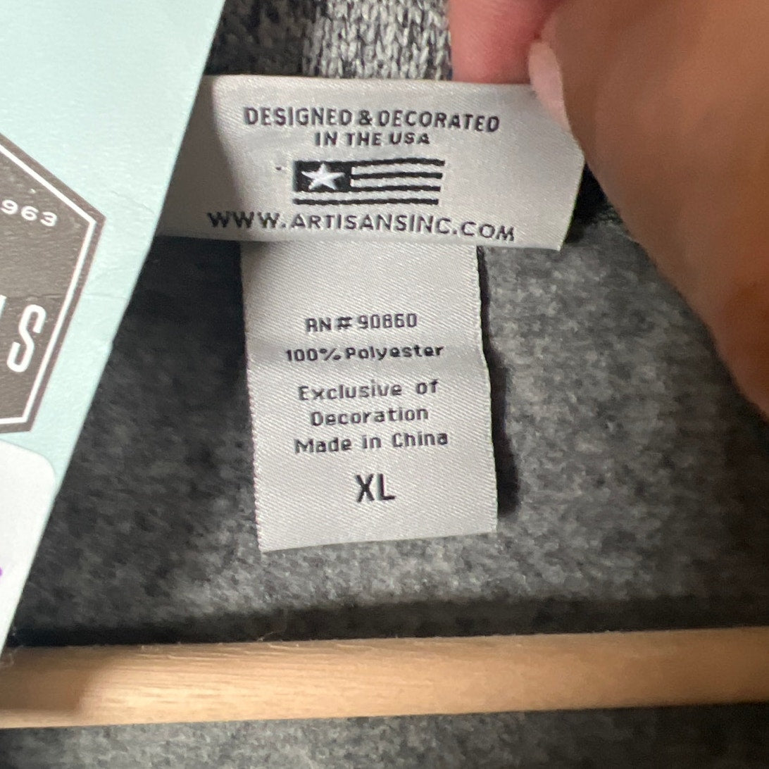 Duluth Pack Artisans NWT Quarter Zip Pullover Gray Green Sweater XL