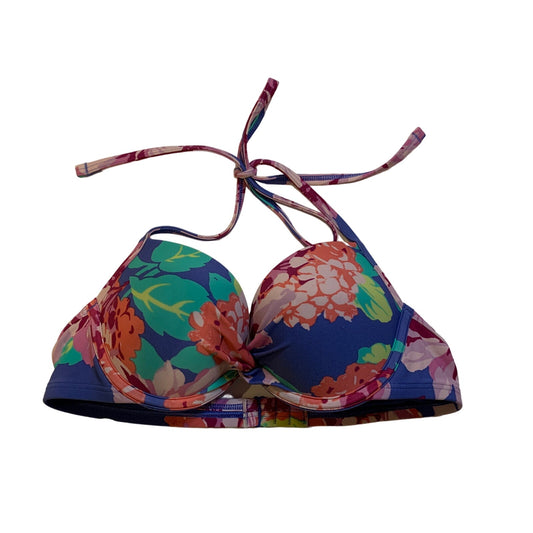 Aerie Padded Push Up Bikini Top Colorful Flowers Size 34A