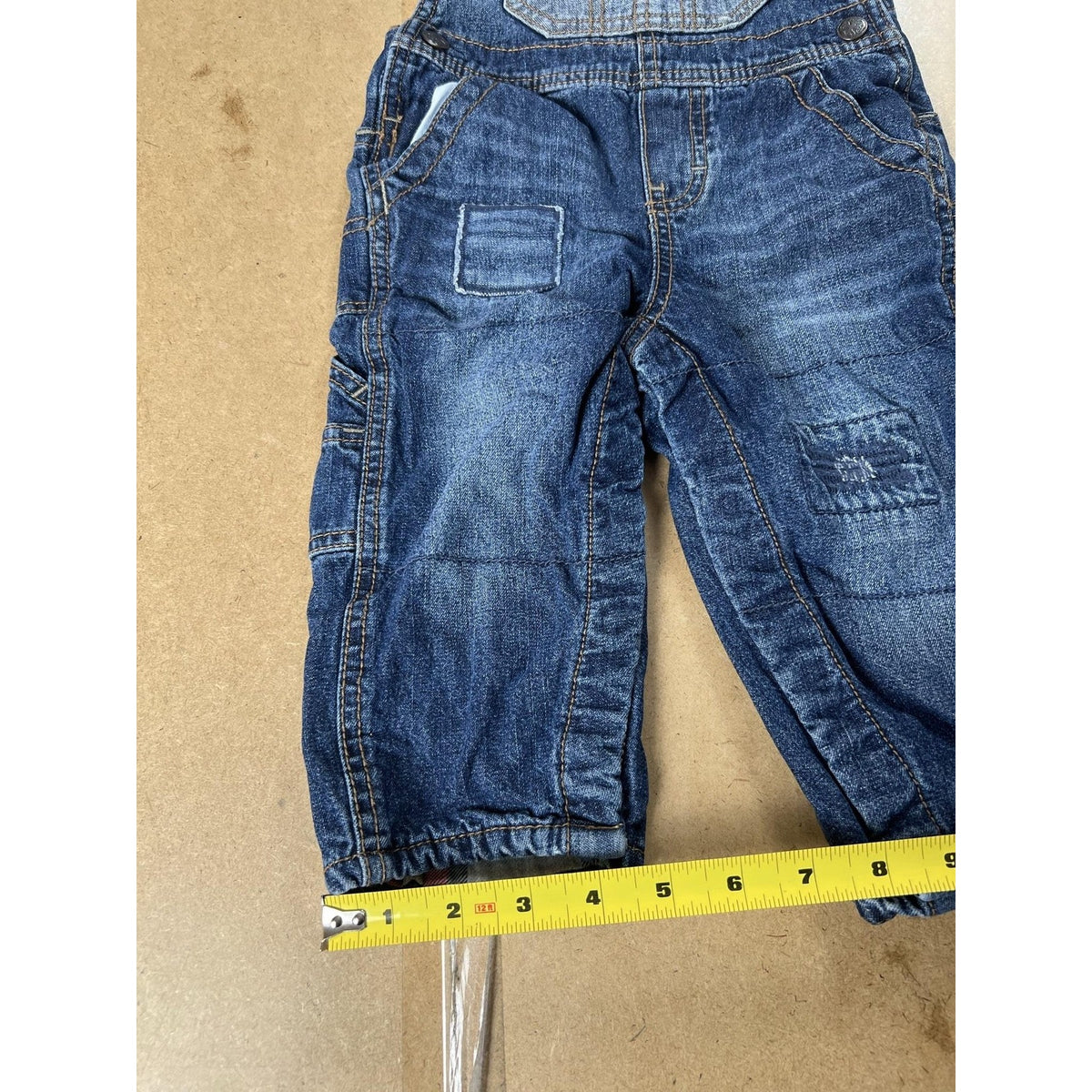 OshKosh B'gosh Jacket Boys 12-18 Months Blue Denim Flannel Lined Pockets