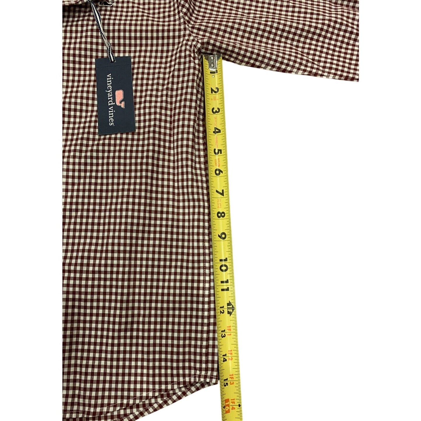 Boy's Vineyard Vines Red Checkered M Medium 12-14 Button Dress Shirt NWT