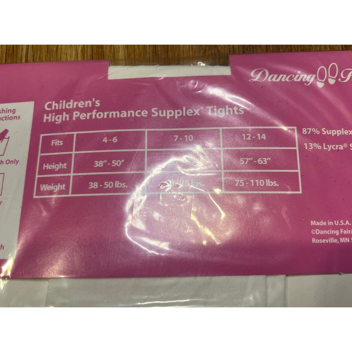 NEW Dancing Fair Size M Children's Ultimate Performance Tights Style 800 White