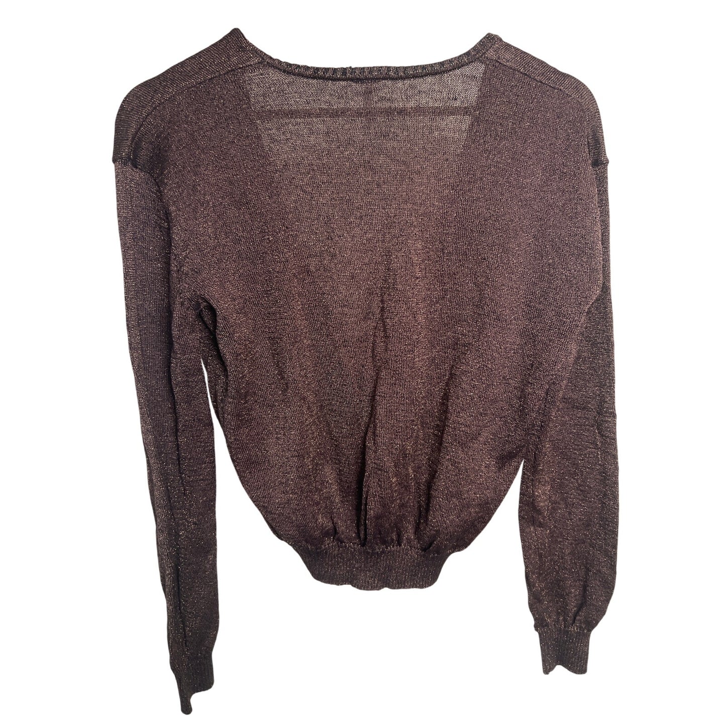 Free People NWT Black/Noir V Neck Long Sleeve XS Copper Sparkle