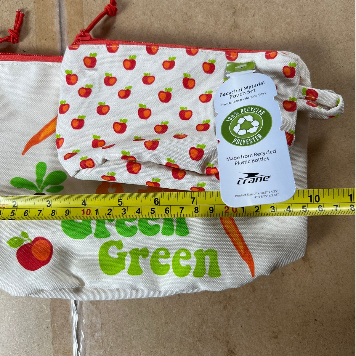 NWT Crane "So Fresh & So Green Green Small Makeup Bag