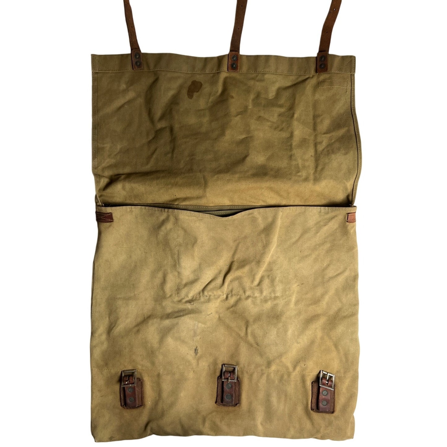 Vintage Portage Pack Co. XL Canvas Backpack Pack Bag w/ Leather Straps