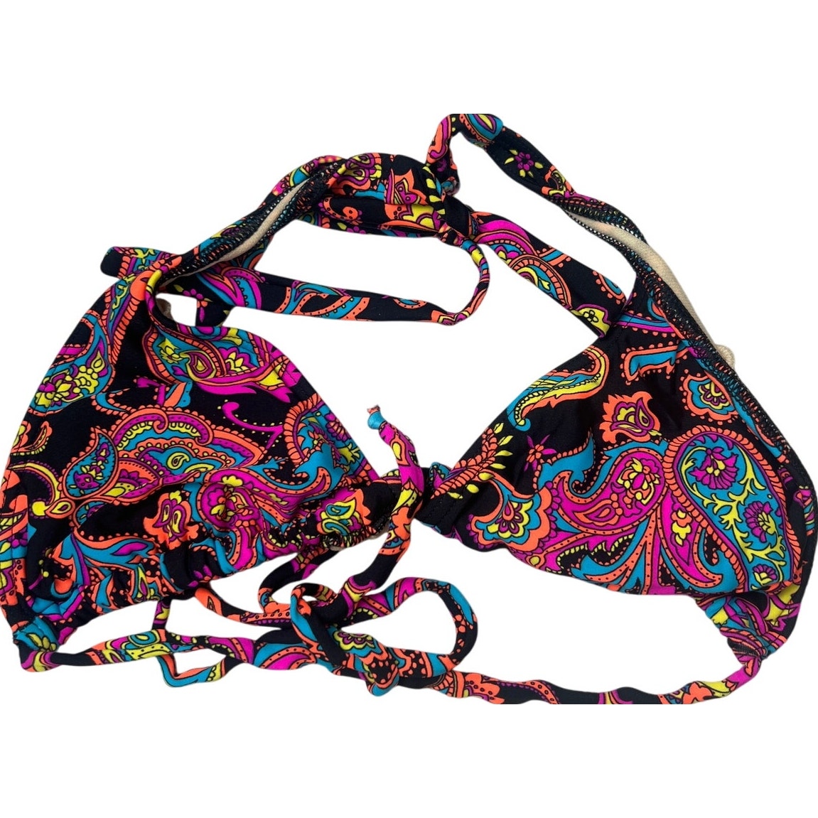 Alloy Boho Triangle Multicolor Swim Top Size Large