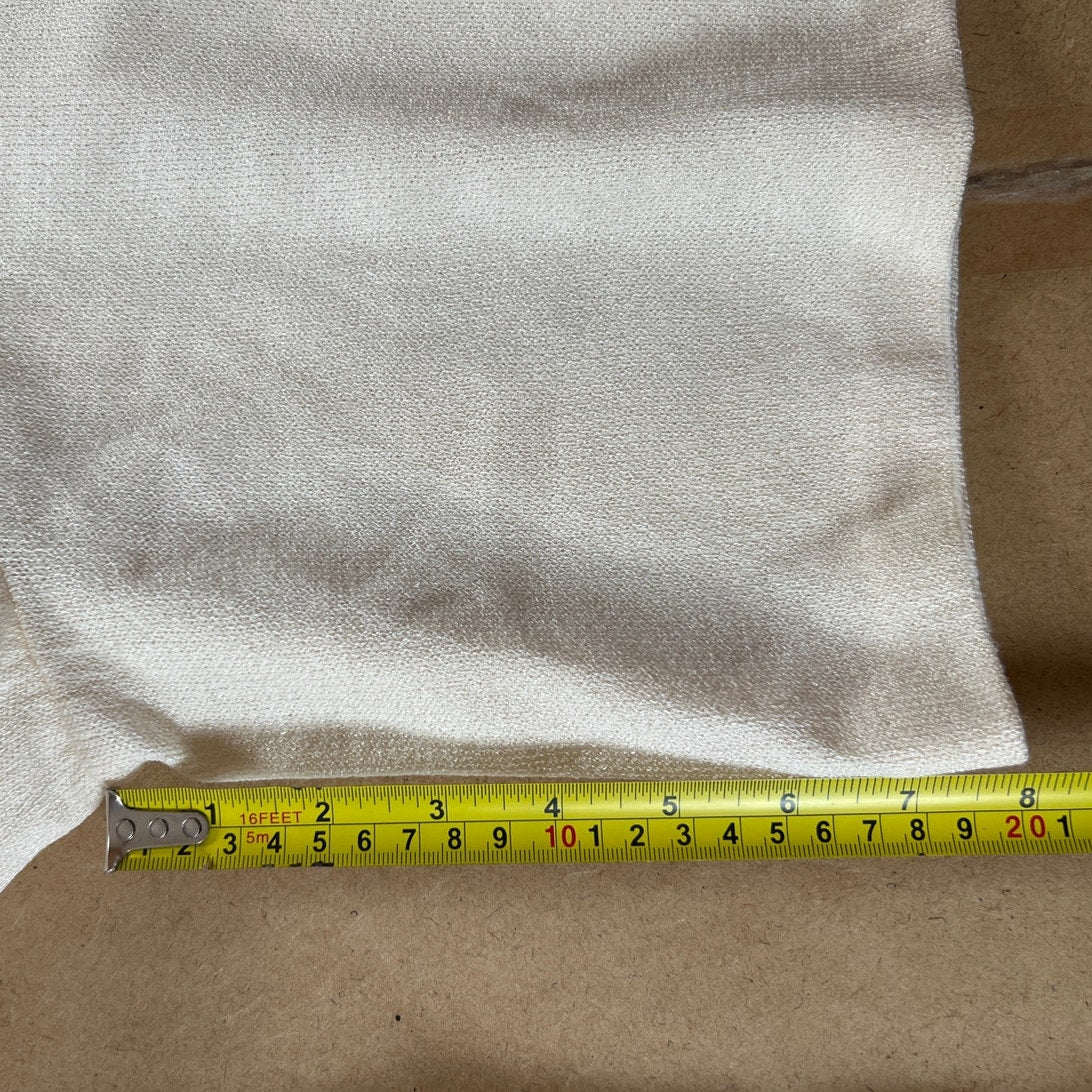 NWT St.John Women's Cardigan Skirt Set 10 Solid White Brass Buttons Santana Knit