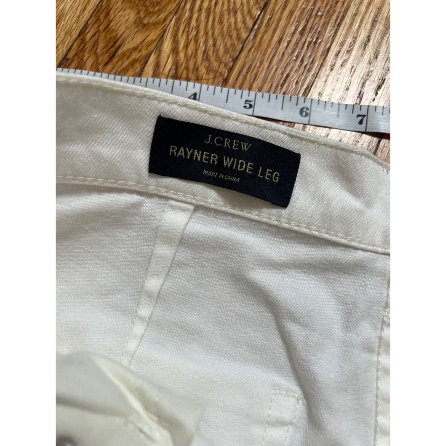 J.Crew Essential Wide Rayne Leg Pants Size 31 Pockets White