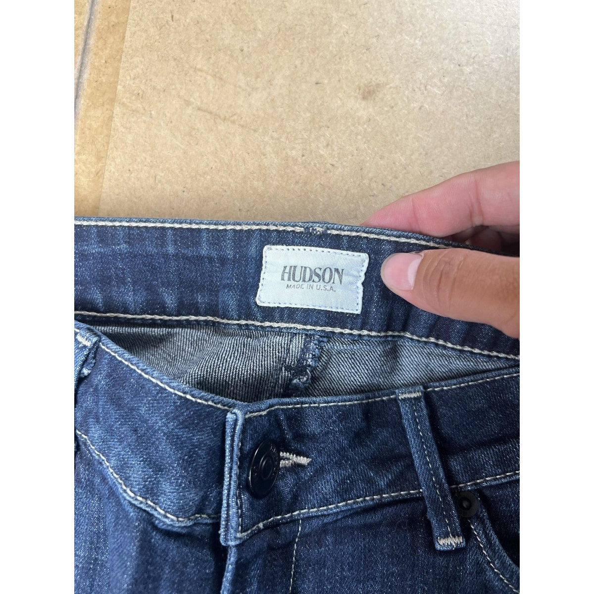 Hudson Pants Womens 29 Blue Capri Denim Cuffed Pockets Zip Flat Front Slim