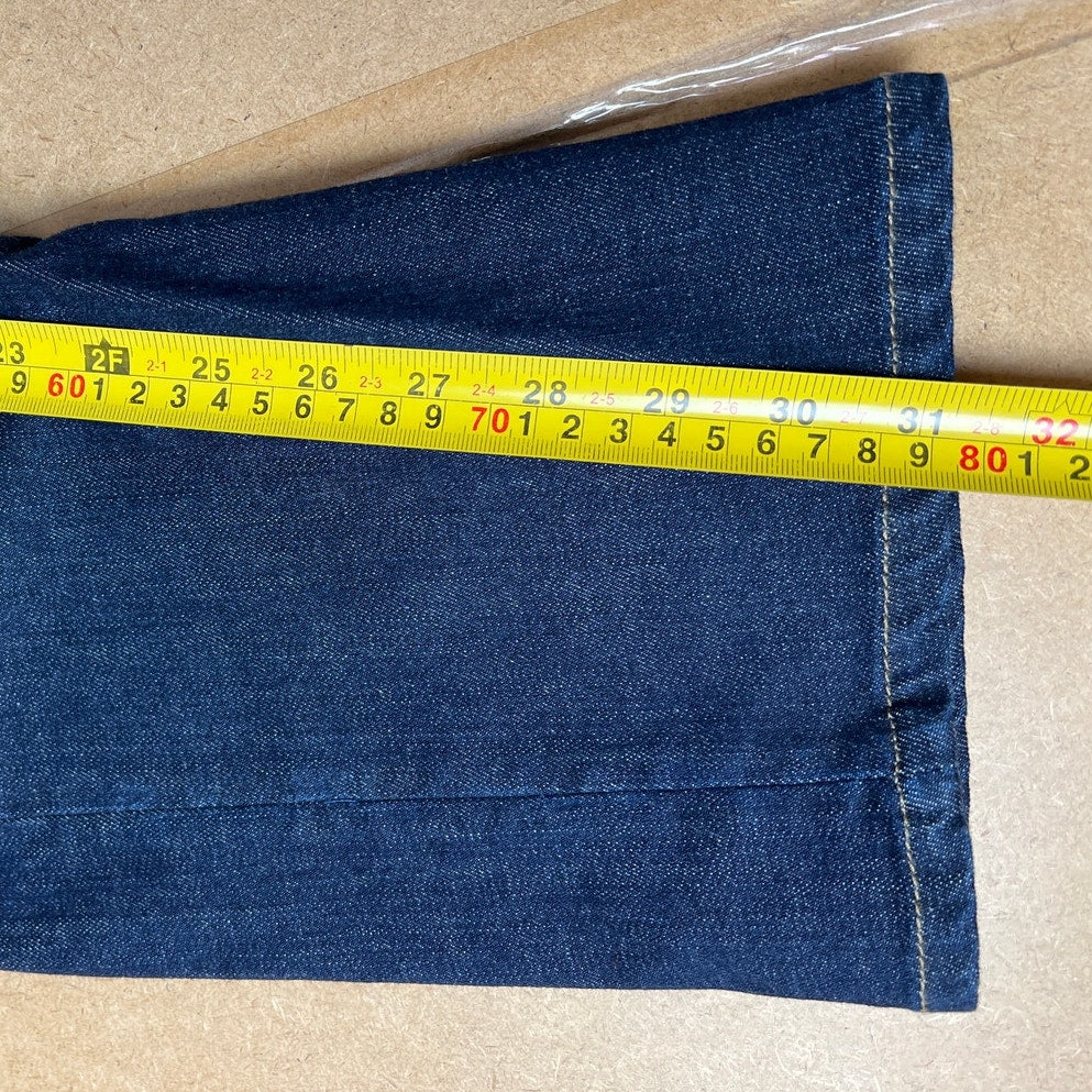 Massimo Dutti Size 34 Cropped Hem Dark Wash Straight leg Blue Jeans