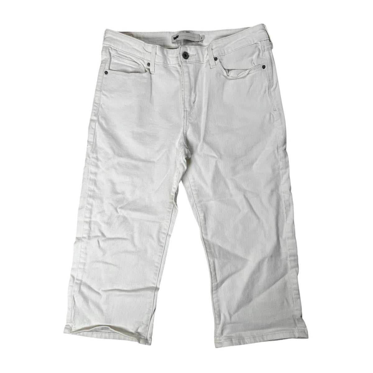 Levi's Pants Womens 8 White Denim Ankle Slim Stretch Pockets Zip Flat Front