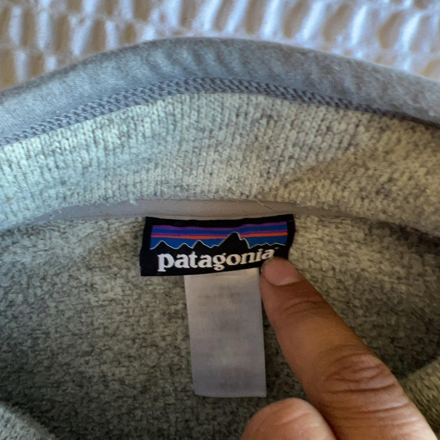 Patagonia Sweater Mens M Gray Full Zip Mock Neck Fleece Pockets Logo Casual