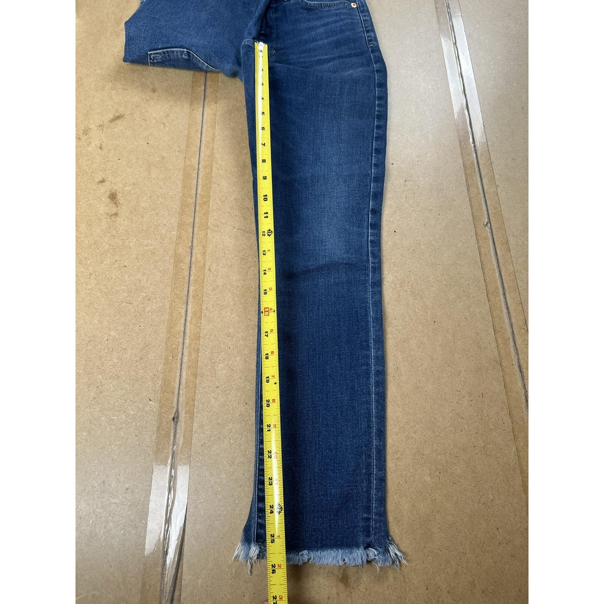 Citizens Of Humanity Pants Womens 27 Blue Cropped Denim Slim Frayed Hem