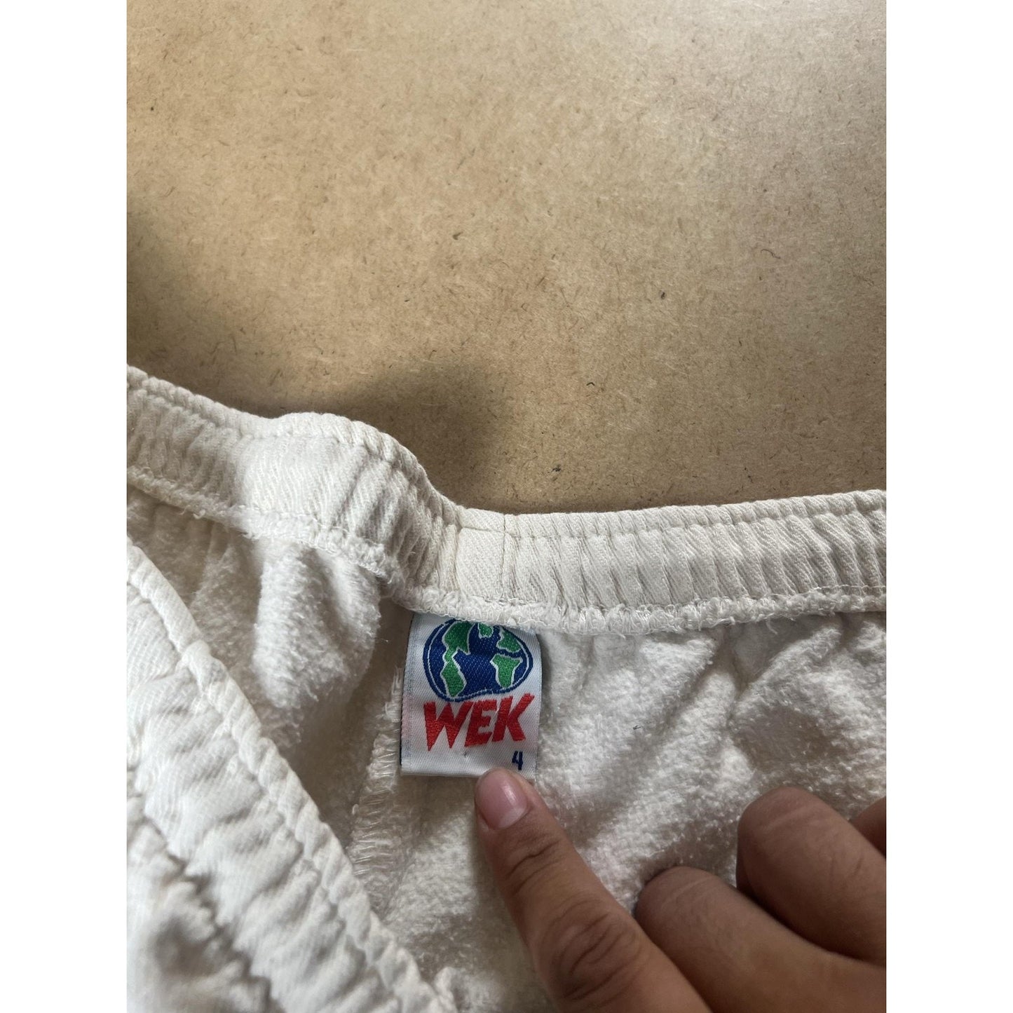 WEK Shorts Teens 31 White Sweat Fleece Elastic Waist Pockets Relaxed Fit