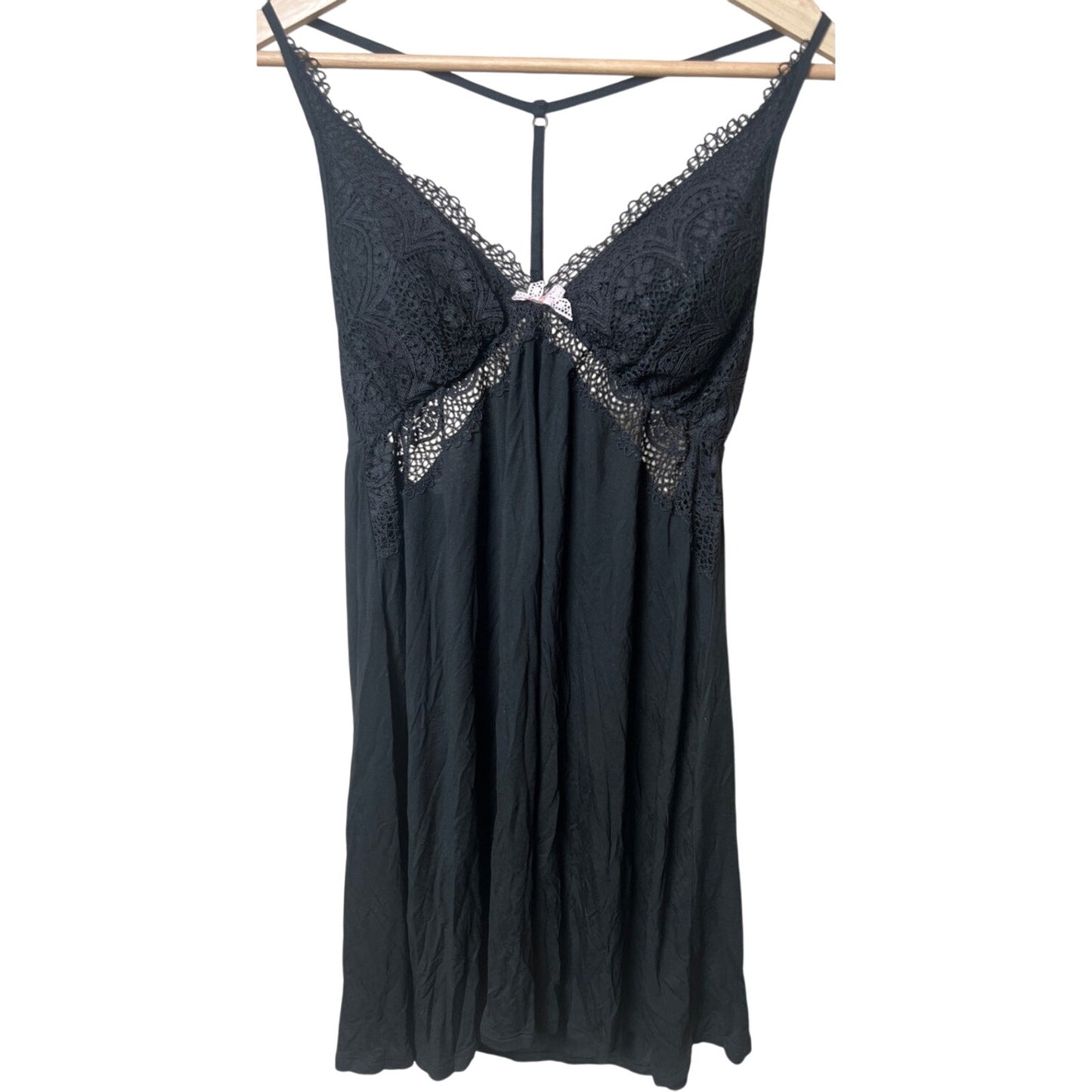 Victoria Secret Black Babydoll Dress Adjustable Large