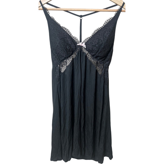 Victoria Secret Black Babydoll Dress Adjustable Large
