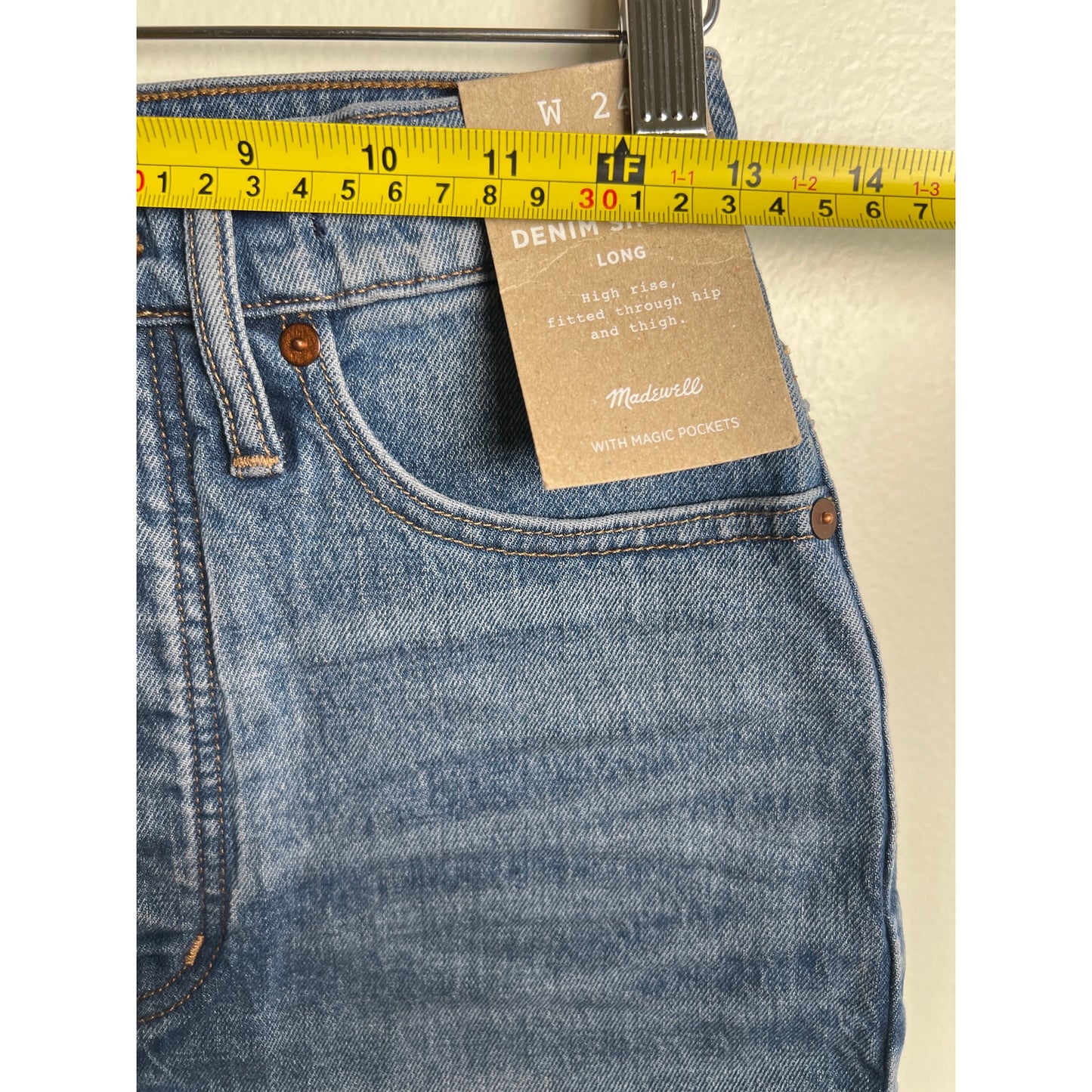 Madewell High-Rise Long Denim Shorts NWT Size 24 Button Fly