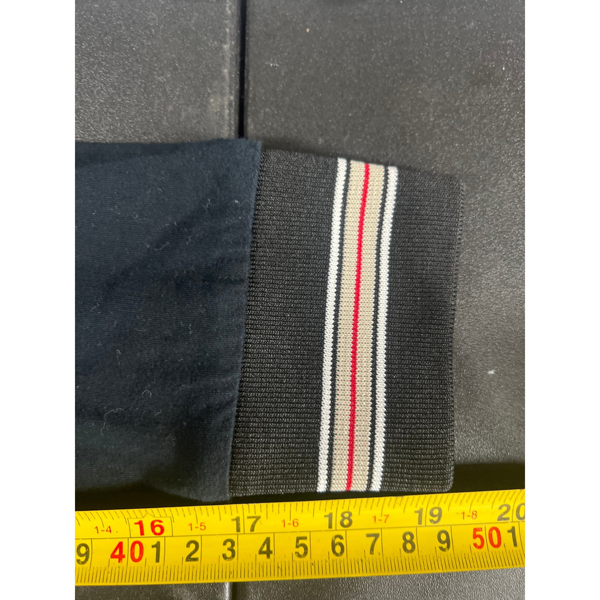 Burberry Brit Cotton Zip Up Sweater Navy Size Large Striped