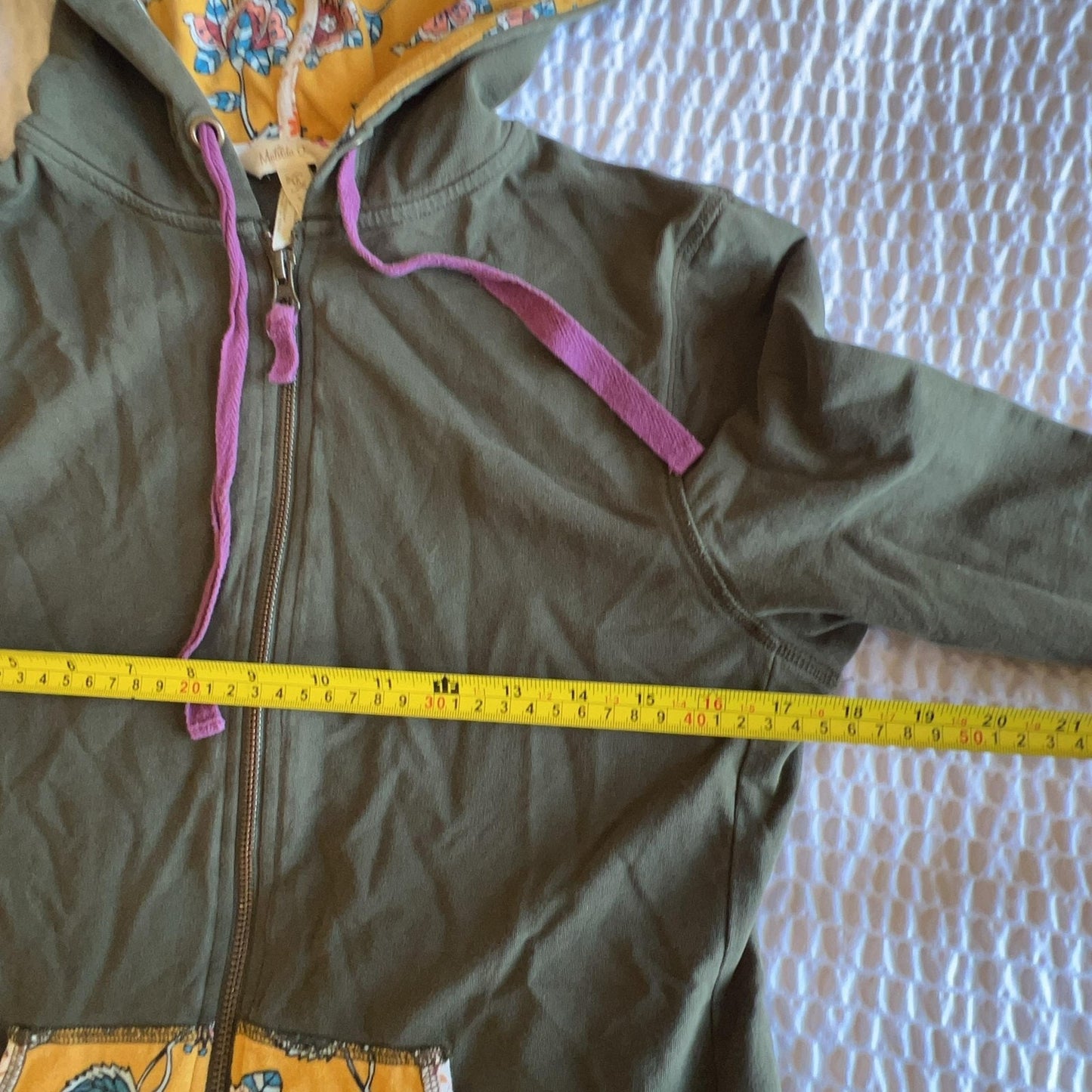 Matilda Jane Sweater Womens M Green Hooded Full Zip Lined Pockets Stretch