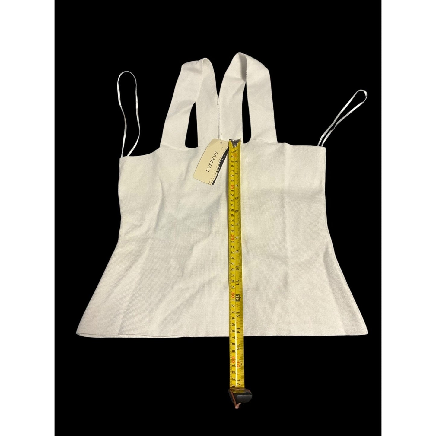 NWT EVEREVE Square Neck Racerback Tank Size Large White