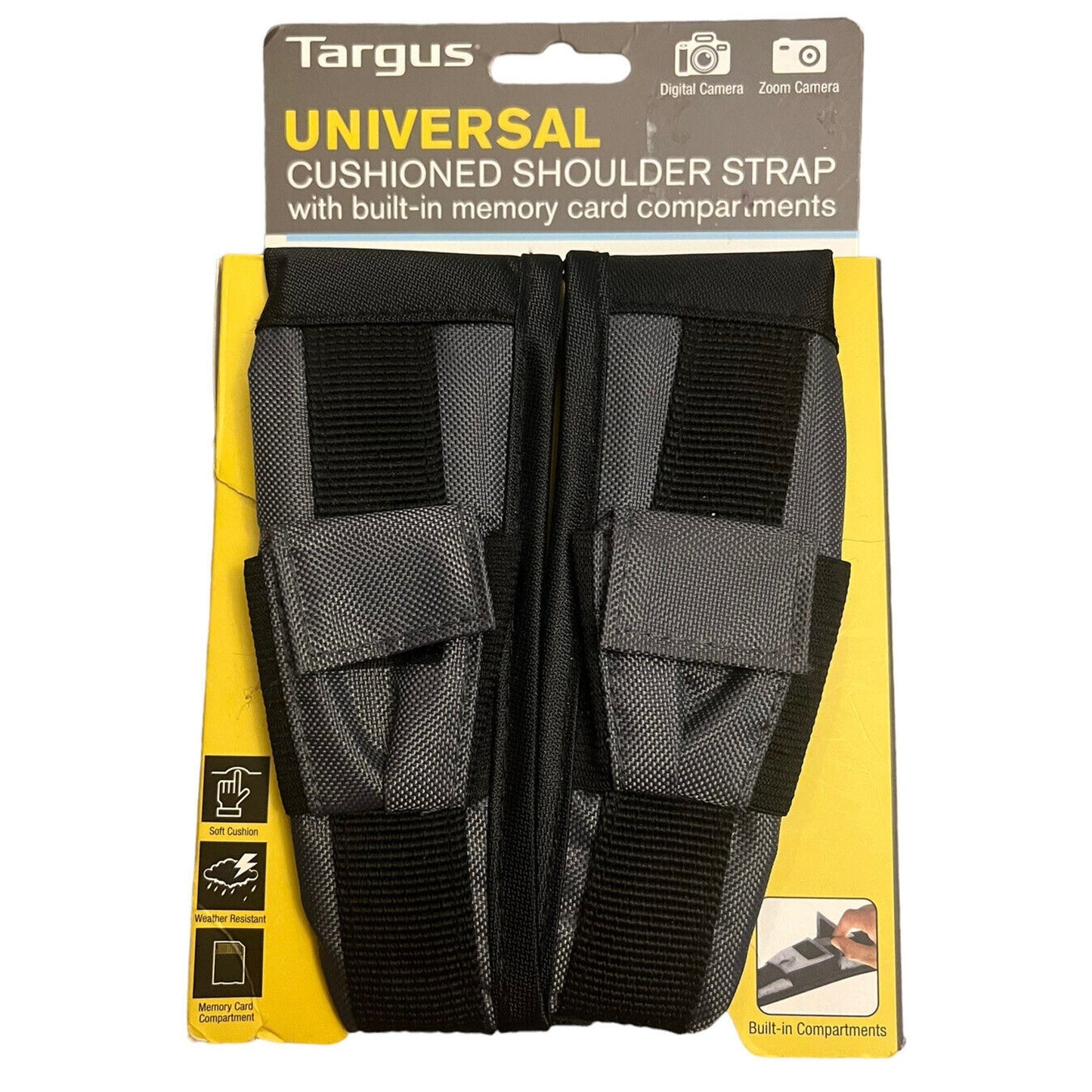 Universal Cushioned Shoulder Strap Memory Card Compartments for Camera digital