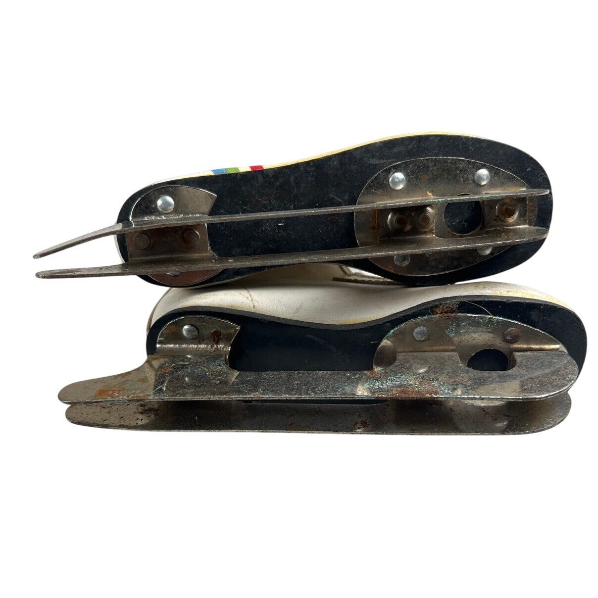 1983 Care Bear Kid Ice Skates White Size 11J Rainbow Style Youth